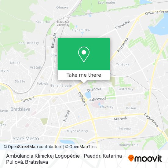 Ambulancia Klinickej Logopédie - Paeddr. Katarína Púllová map