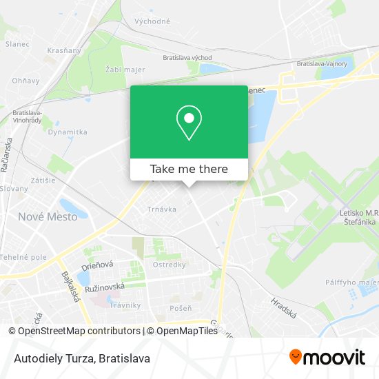 Autodiely Turza map