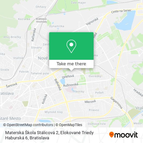 Materská Škola Stálicová 2, Elokované Triedy Haburská 6 map