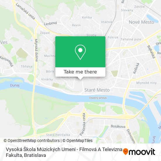 Vysoká Škola Múzických Umení - Filmová A Televízna Fakulta map