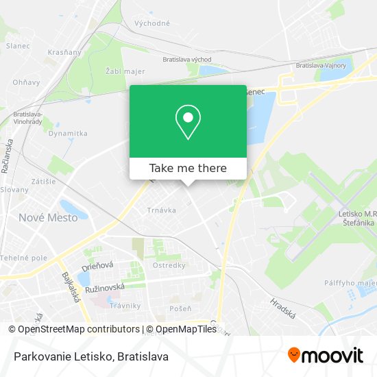 Parkovanie Letisko map