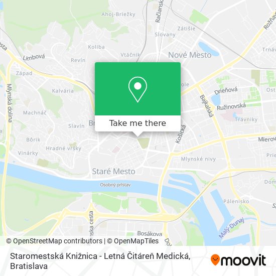 Staromestská Knižnica - Letná Čitáreň Medická map