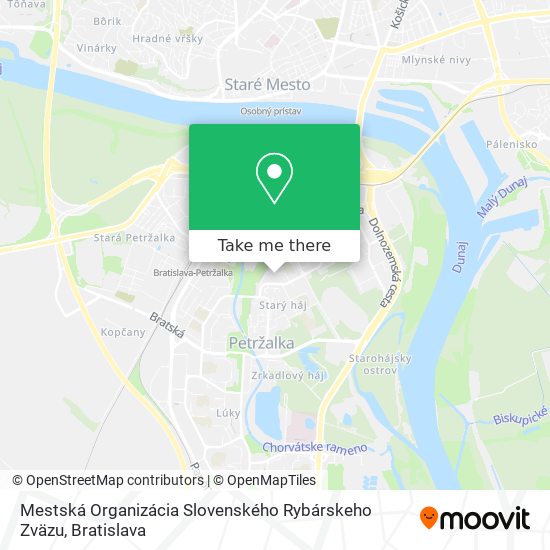 Mestská Organizácia Slovenského Rybárskeho Zväzu map