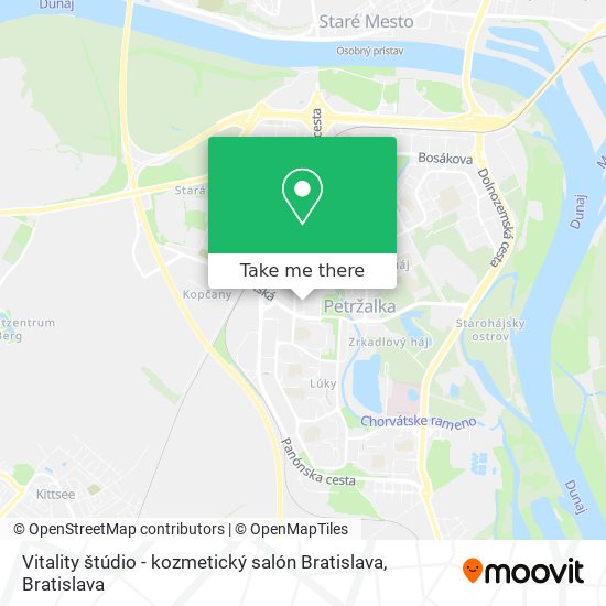 Vitality štúdio - kozmetický salón Bratislava map