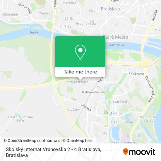 Školský Internat Vranovska 2 - 4 Bratislava map