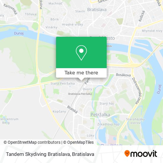 Tandem Skydiving Bratislava map
