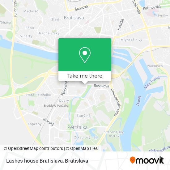 Lashes house Bratislava map