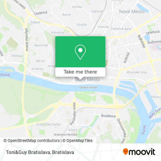 Toni&Guy Bratislava map