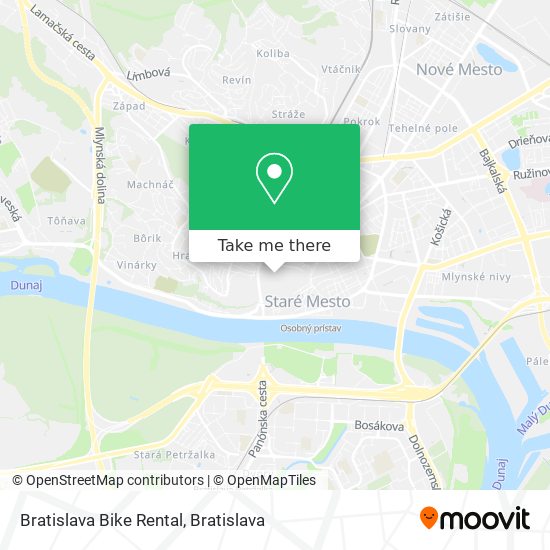 Bratislava Bike Rental map