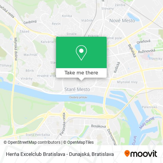 Herňa Excelclub Bratislava - Dunajská map