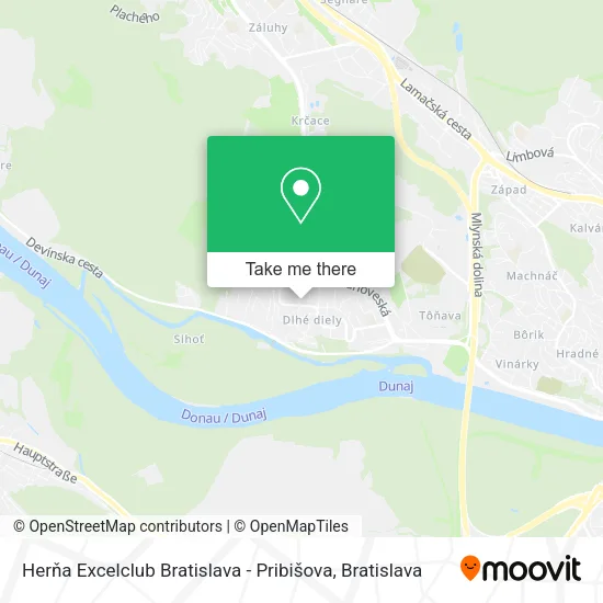 Herňa Excelclub Bratislava - Pribišova map