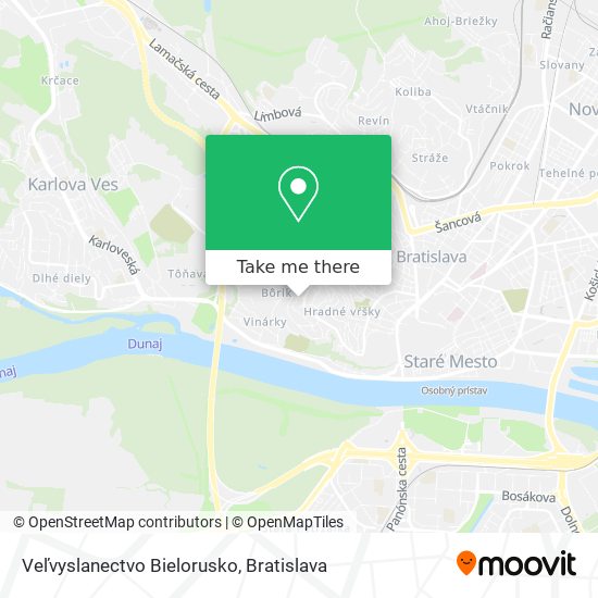 Veľvyslanectvo Bielorusko map