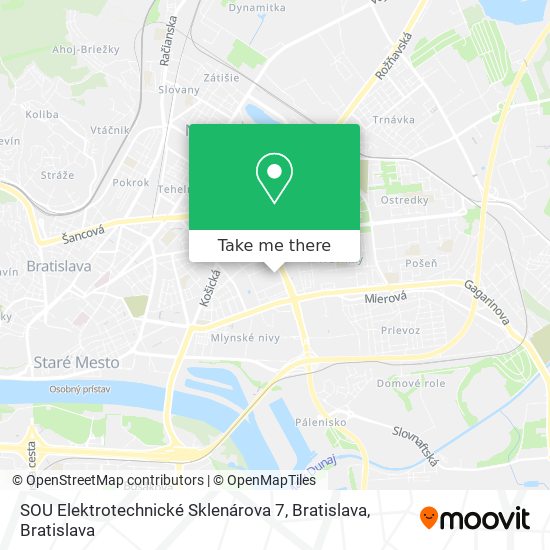 SOU Elektrotechnické Sklenárova 7, Bratislava map