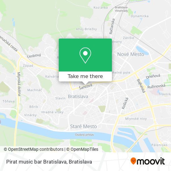 Pirat music bar Bratislava map