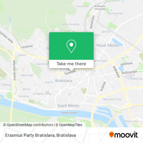 Erasmus Party Bratislava map