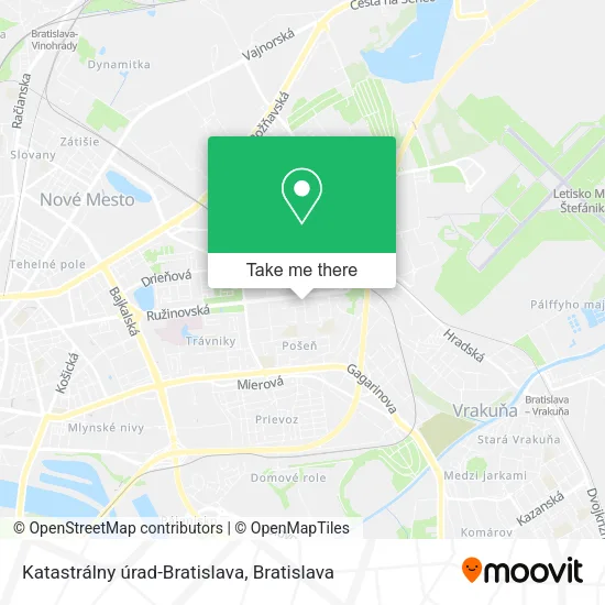 Katastrálny úrad-Bratislava map