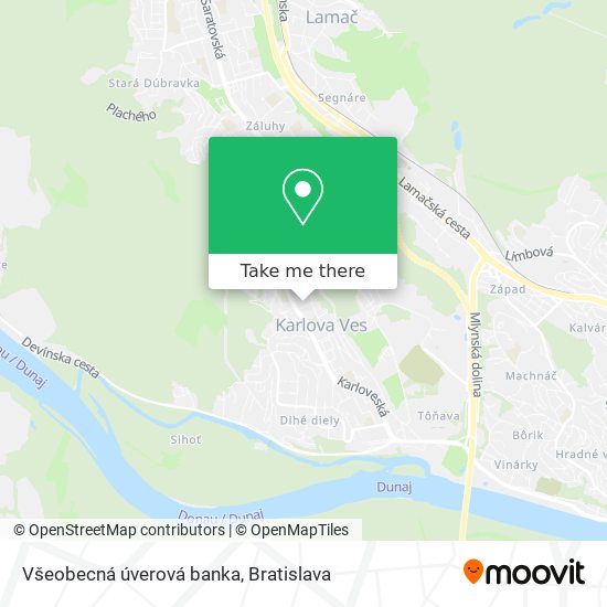 Všeobecná úverová banka map