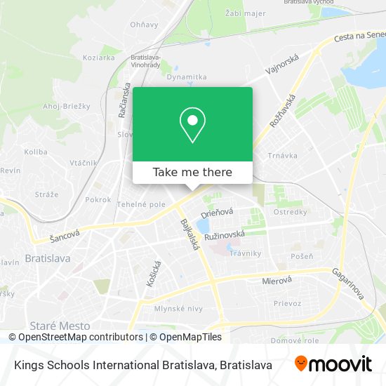 Kings Schools International Bratislava map