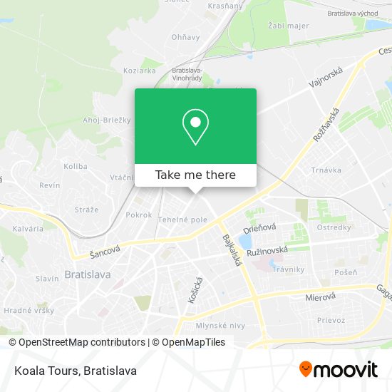 Koala Tours map