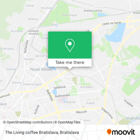 The Living coffee Bratislava map