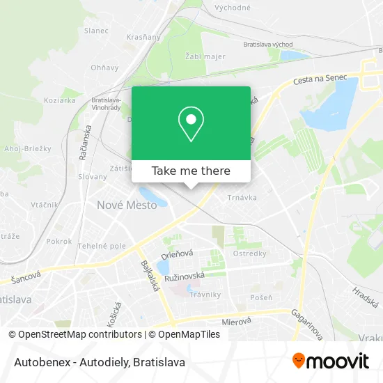 Autobenex - Autodiely map