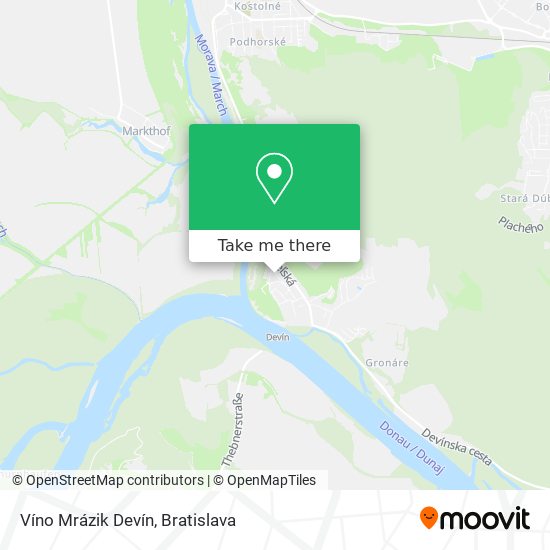 Víno Mrázik Devín map