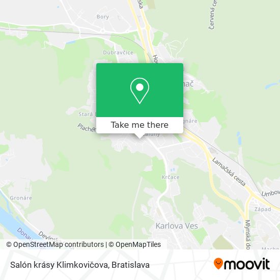 Salón krásy Klimkovičova map