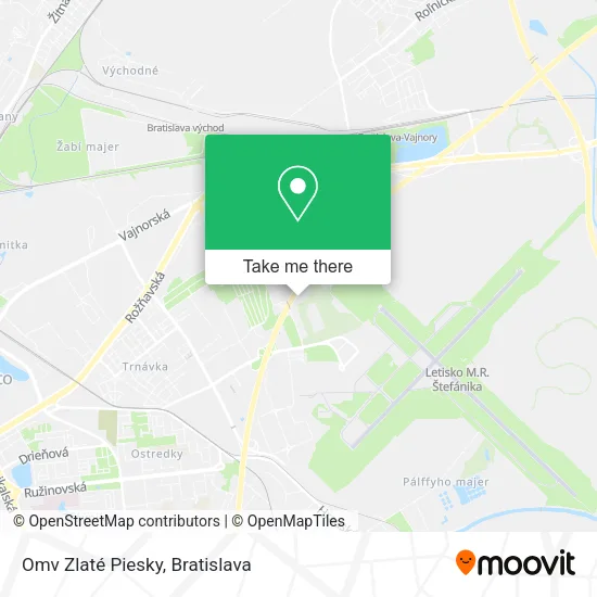 Omv Zlaté Piesky map