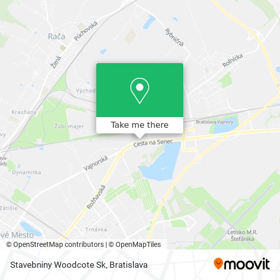 Stavebniny Woodcote Sk map