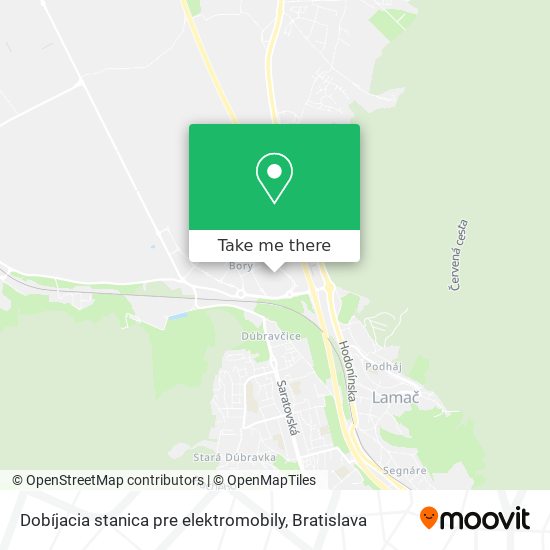 Dobíjacia stanica pre elektromobily map