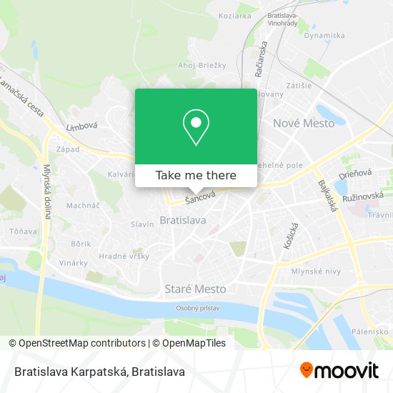 Bratislava Karpatská map