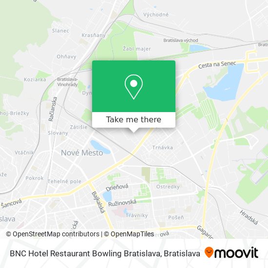 BNC Hotel Restaurant Bowling Bratislava map