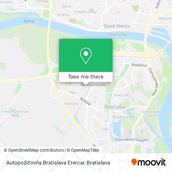 Autopožičovňa Bratislava Erercar map