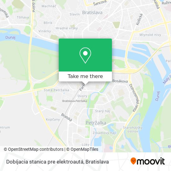 Dobíjacia stanica pre elektroautá map