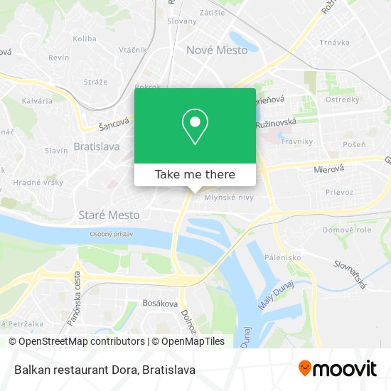 Balkan restaurant Dora map