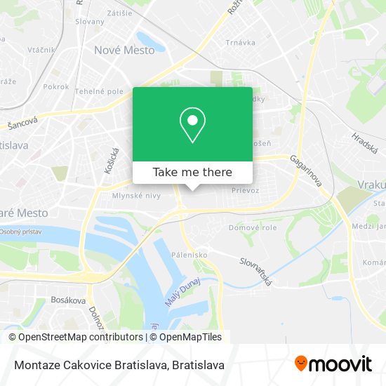 Montaze Cakovice Bratislava map