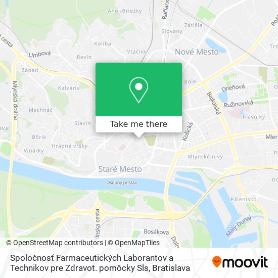 Spoločnosť Farmaceutických Laborantov a Technikov pre Zdravot. pomôcky Sls map