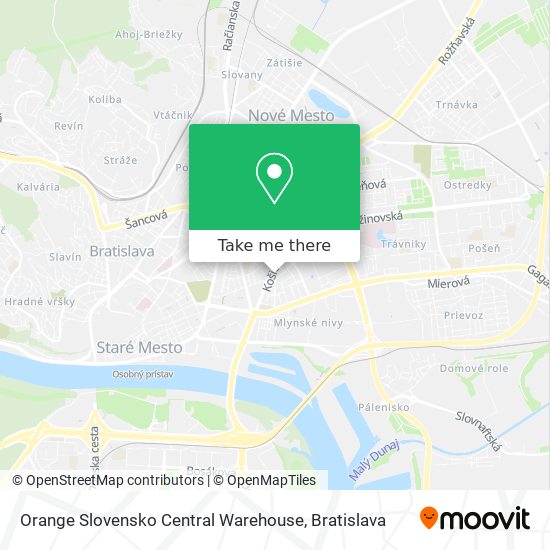 Orange Slovensko Central Warehouse map