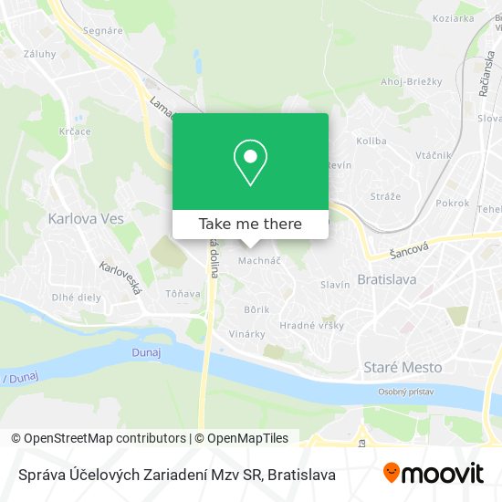 Správa Účelových Zariadení Mzv SR map