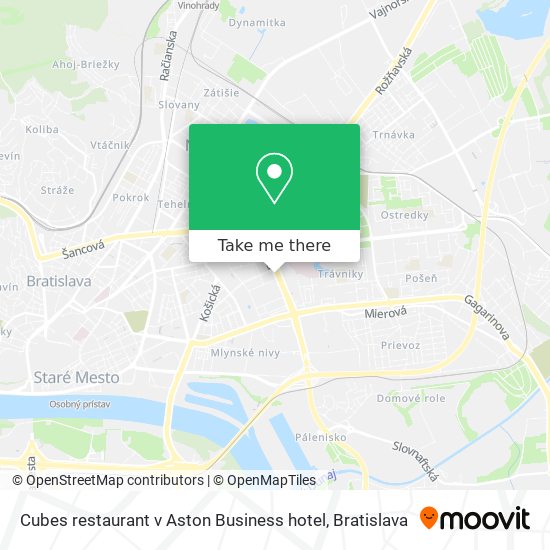 Cubes restaurant v Aston Business hotel map