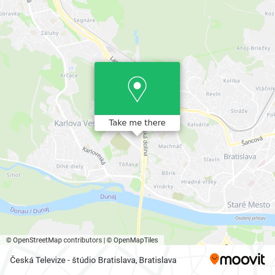 Česká Televize - štúdio Bratislava map