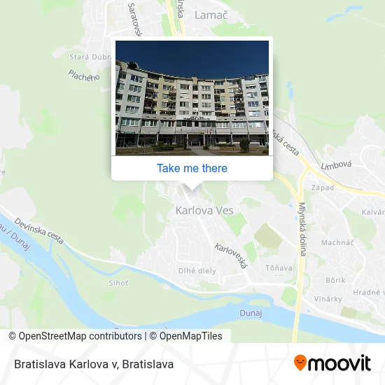 Bratislava Karlova v map