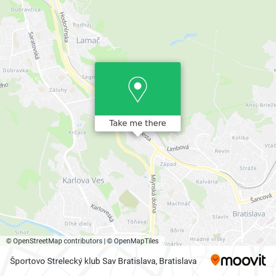 Športovo Strelecký klub Sav Bratislava map