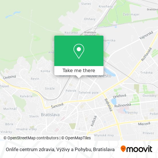 Onlife centrum zdravia, Výživy a Pohybu map