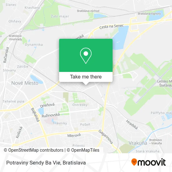 Potraviny Sendy Ba Vie map