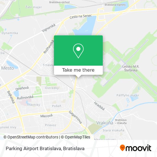 Parking Airport Bratislava map