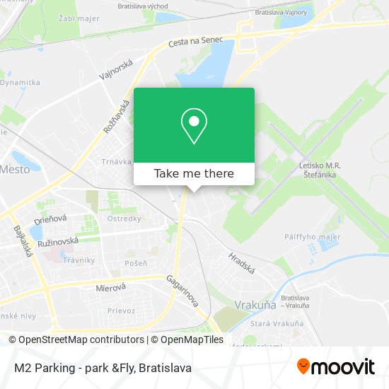 M2 Parking - park &Fly map