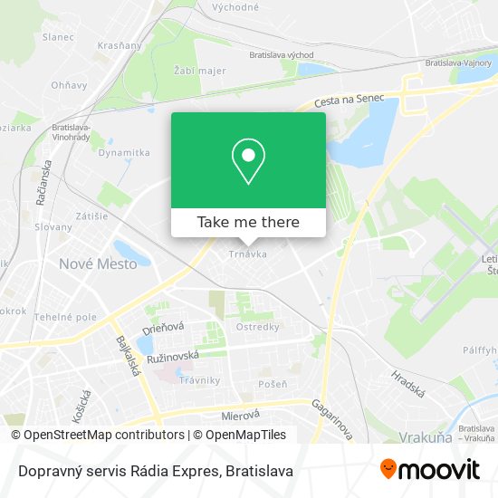 Dopravný servis Rádia Expres map