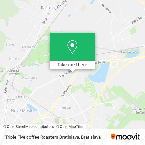 Triple Five coffee Roasters Bratislava map