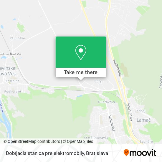 Dobíjacia stanica pre elektromobily map